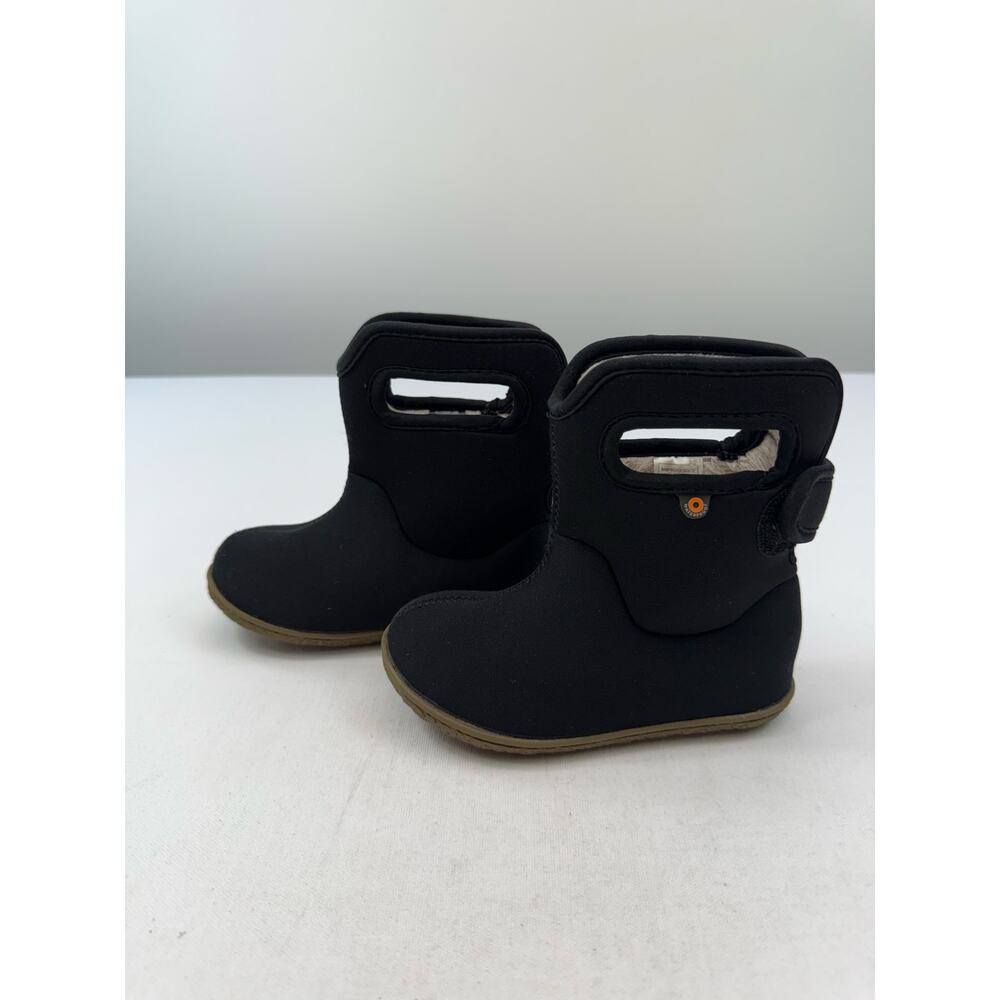 Bogs Kids Winter Boots Youth Size 9 Black Faux Fur Lined Waterproof Outdoors
